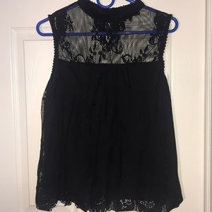 Alice Blue Black Lace Top